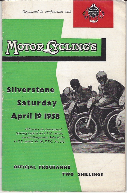 Image for MotorCycling's Silverstone, Saturday April 19 1958, Official Programme
