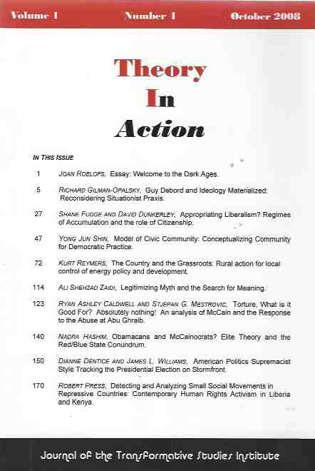 Image for Theory in Action, Vol I, No. 4, October 2008