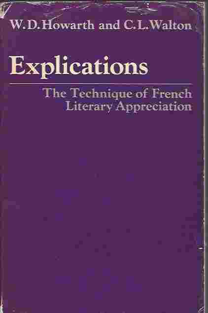 Image for Explications The Technique of French Literary Appreciation