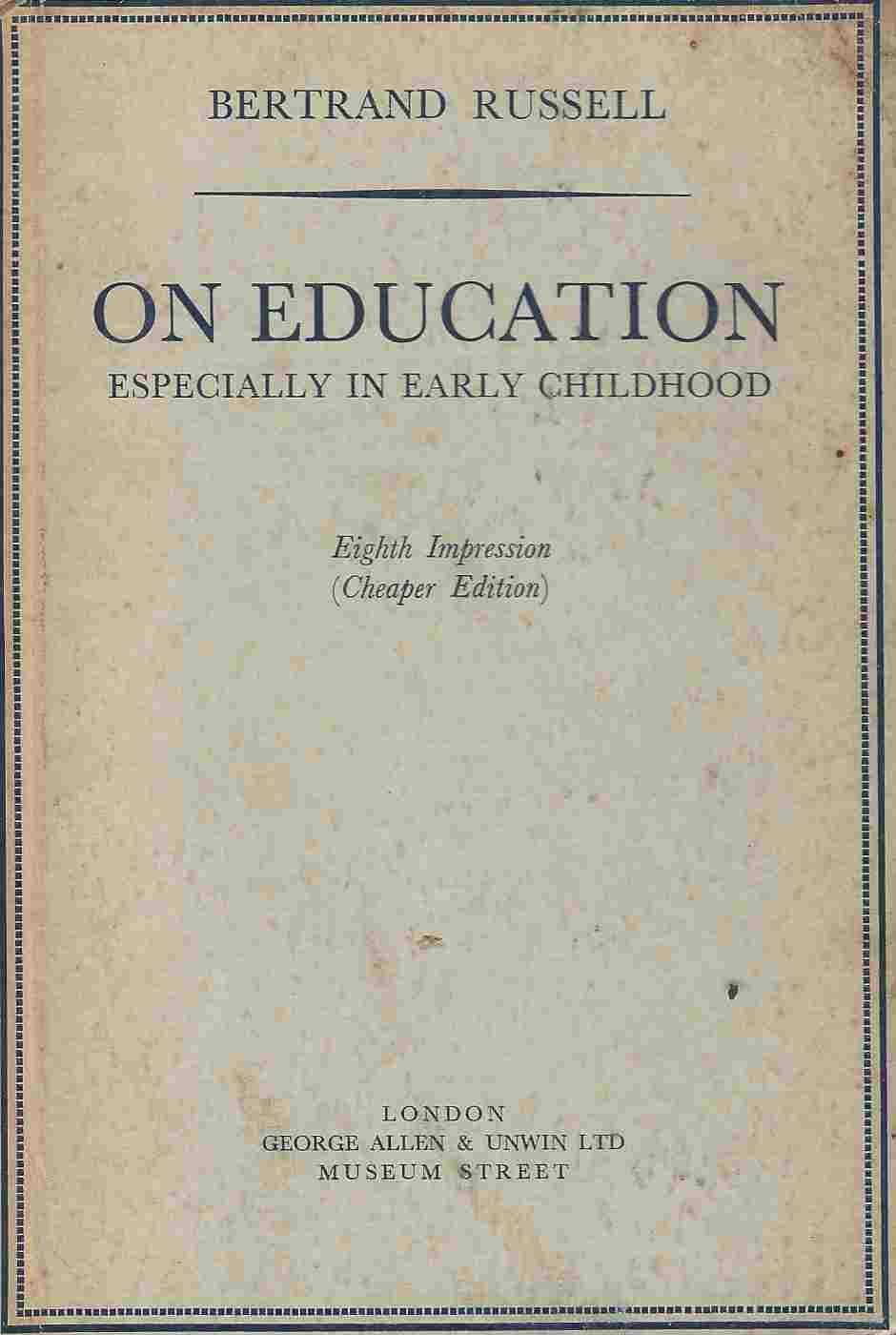 Image for On education Especialy in early childhood