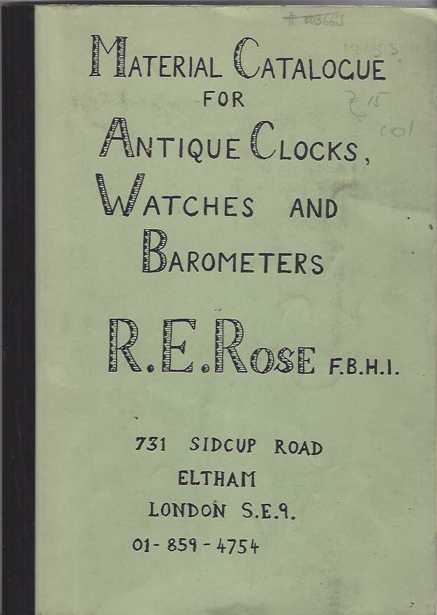 Image for Material Catalogue for Antique Clocks, Watches and Barometers
