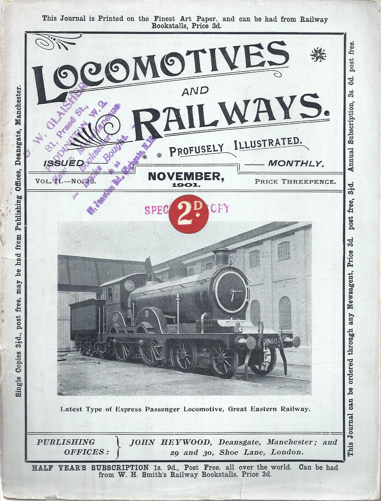 Image for Locomotives and Railways, vol II, no 23 - Nov 1901