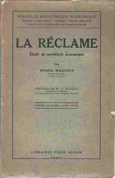 Image for La Reclame, etude de sociologie economique