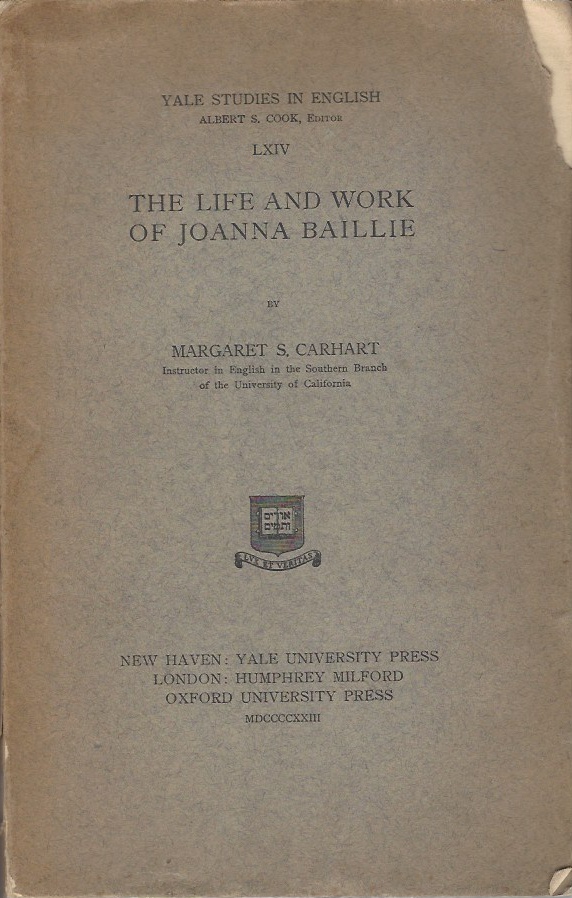 The Life and Work of Joanna Baillie Image for The Life and Work of Joanna Baillie