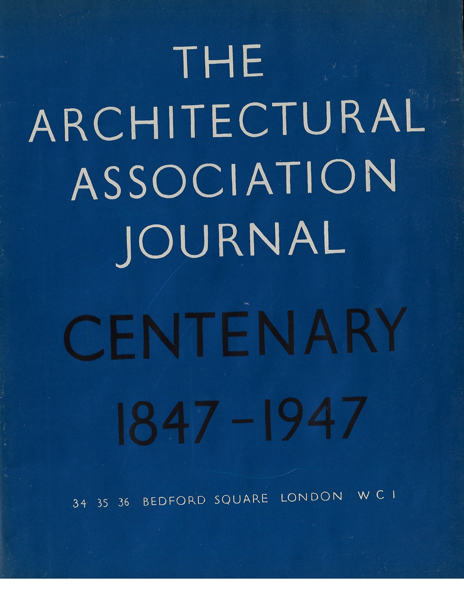 Image for The Architectural Association Journal Centary Issue LXIII no. 718