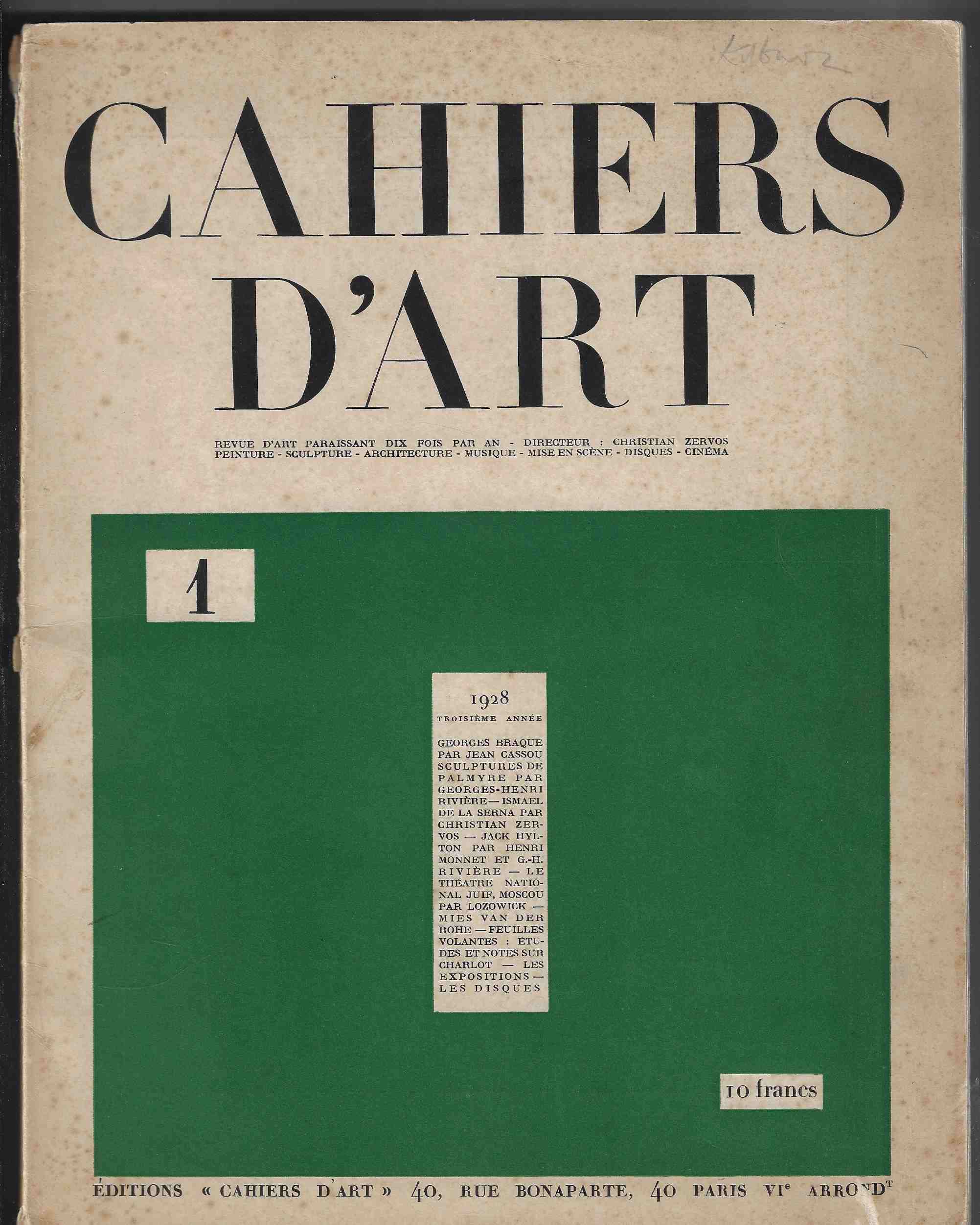 Image for Cahiers d'Art 1, 1928
