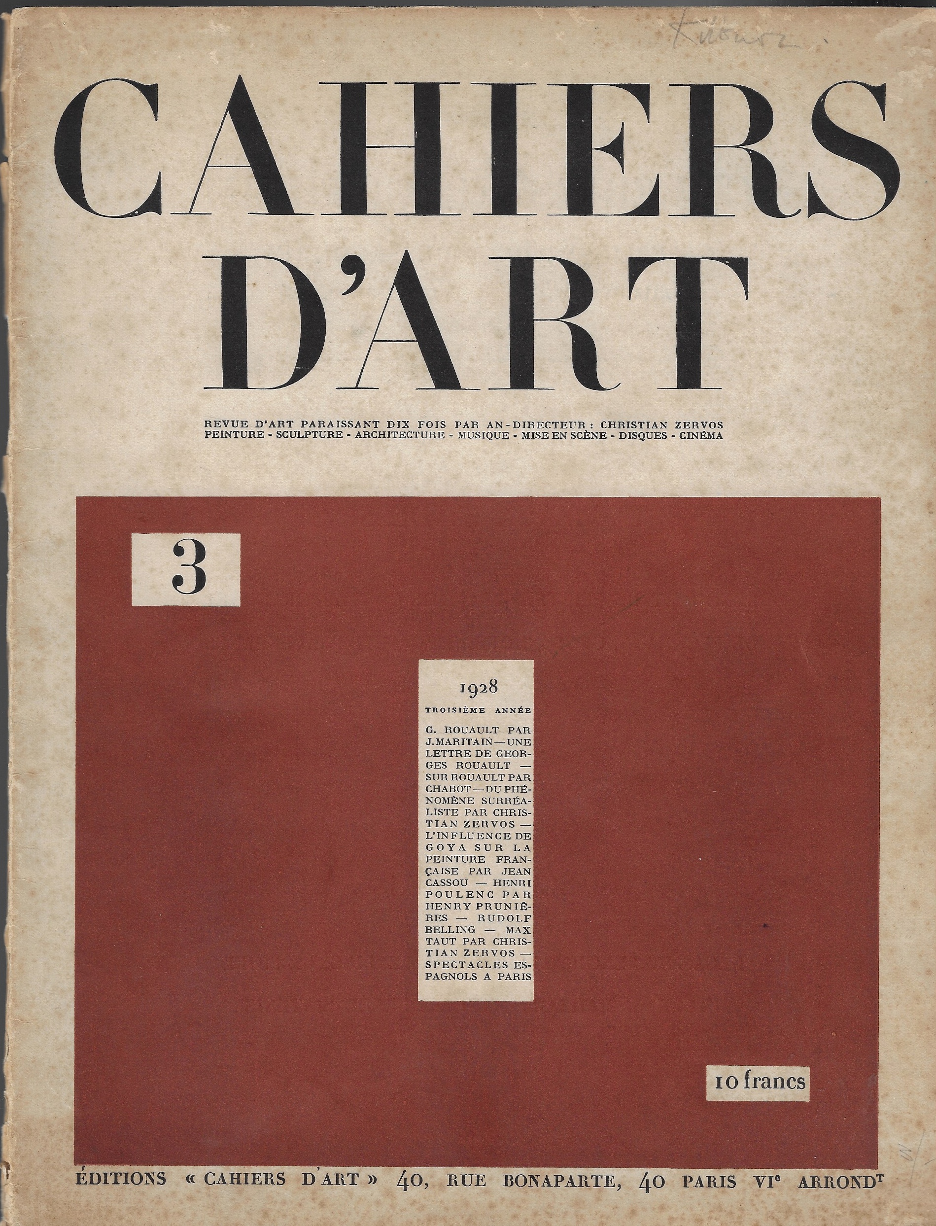 Image for Cahiers d'Art 3, 1928